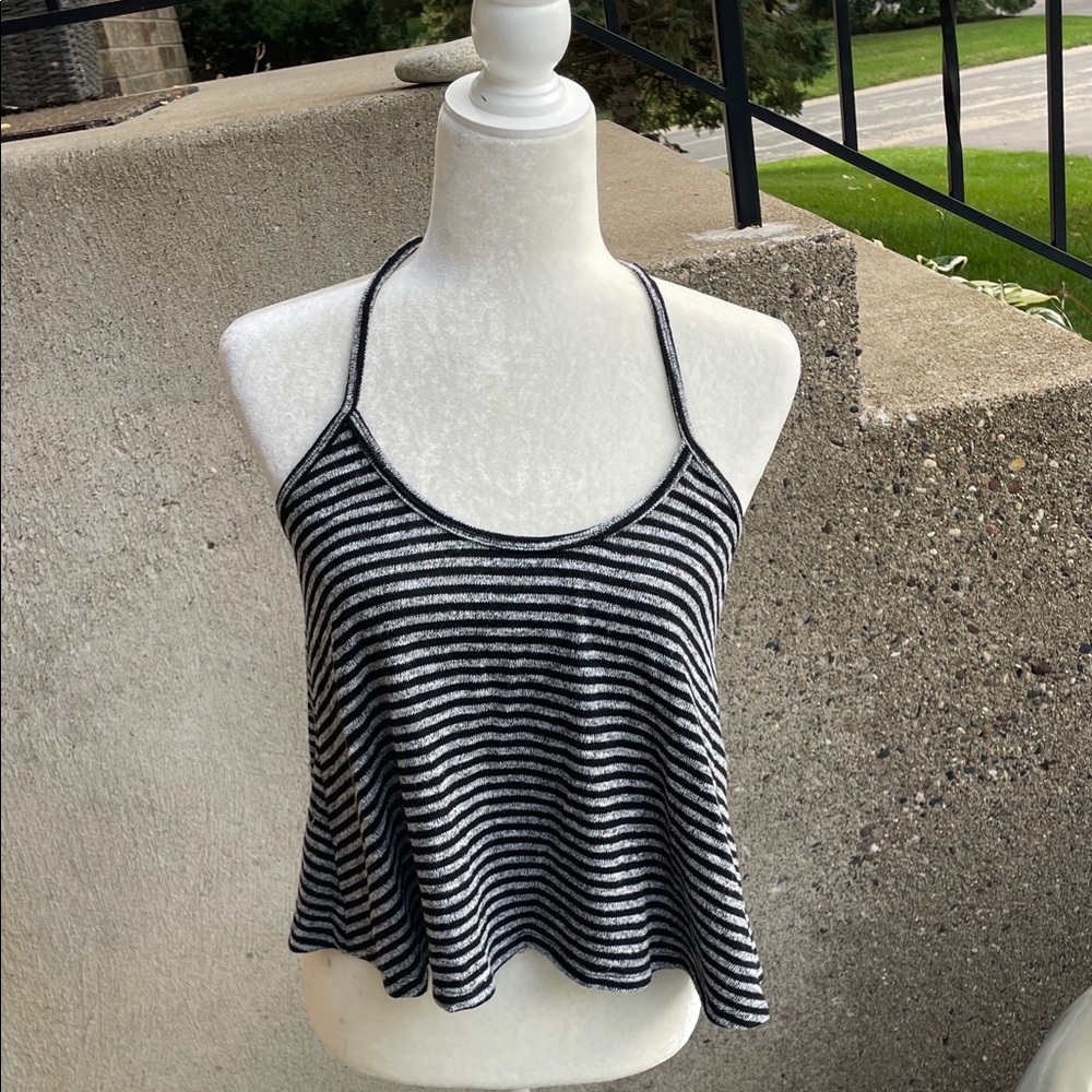 American Eagle Outfitters Black and White Striped Camisole